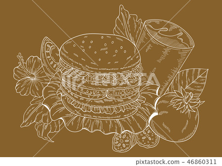 Hamburger illustration 46860311