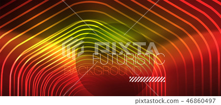 Neon glowing wave, magic energy and light motion background. Vector wallpaper template Neon glowing wave, magic energy and light motion background. Vector wallpaper template 46860497