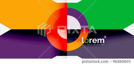 Colorful trendy geometric shapes background 46860605