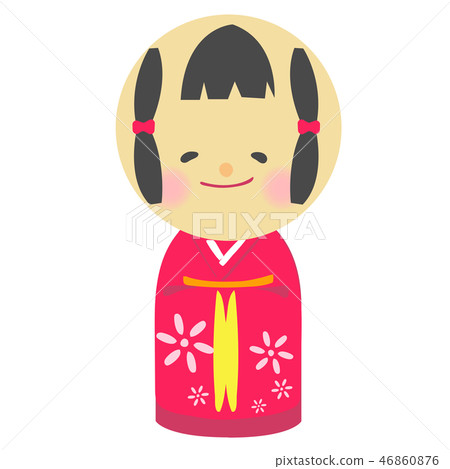 Kokeshi Red Girl Traditional Town Art Souvenir Kokeshi Red Girl Traditional Town Art Souvenir 46860876