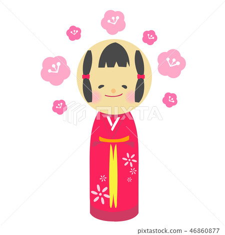 Kokeshi Red Girl Traditional Town Art Souvenir Kokeshi Red Girl Traditional Town Art Souvenir 46860877