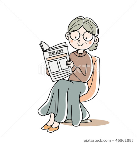 Senior newspaper reading Senior newspaper reading 46861895