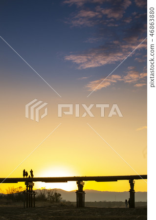 First sunrise of the flow bridge 46863880