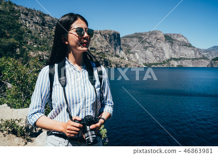 girl hiker travel in yosemite national park 46863981
