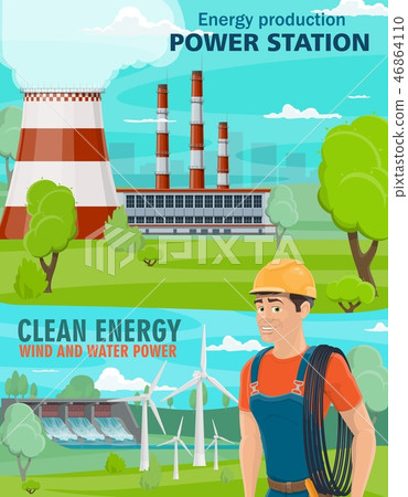 Power plant, hydro power station and wind turbines 46864110