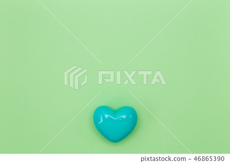 Blue heart shape on the green pastel 46865390