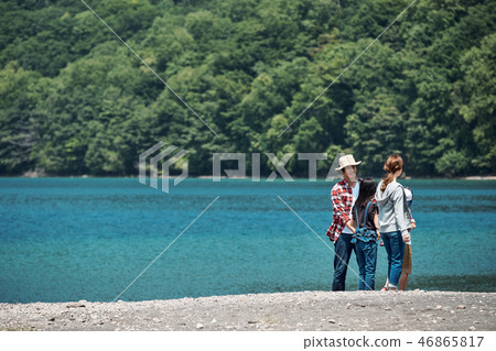 Family trip lake camp 46865817