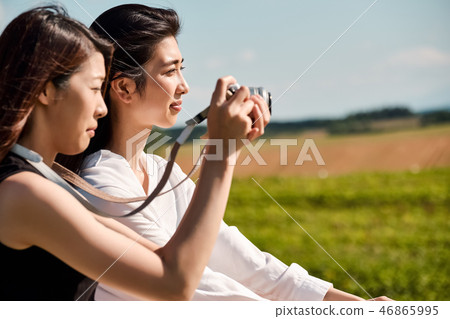 Women's journey nature scenery 46865995