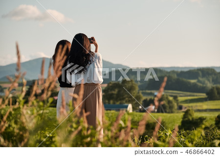 Women's journey nature scenery 46866402