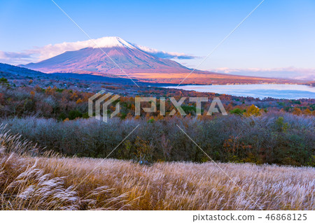 Beautiful fuji mountain in yamanakako or yamanaka lake 46868125