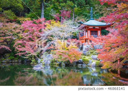 Beautiful Daigoji temple with colorful tree and leaf in autumn season Beautiful Daigoji temple with colorful tree and leaf in autumn season 46868141