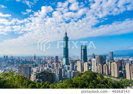 Beautiful landscape and cityscape of taipei 101 building and architecture in the city 46868543