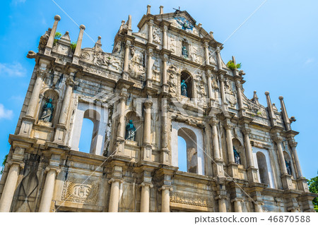 Beautiful old architecture building with ruin of st pual church 46870588