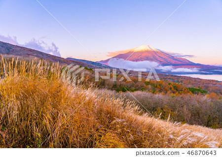 Beautiful fuji mountain in yamanakako or yamanaka lake 46870643