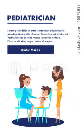 Pediatrician Doctor Consultation. Vector Banner. 46871658