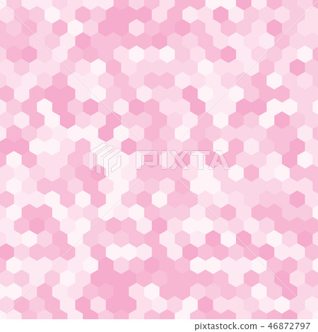 Light pink random hexagon mosaic tiles background. 46872797