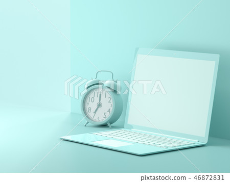 Minimal idea concept, Laptop  mock-up on Work desk 46872831