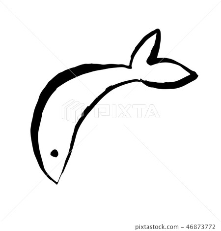 Fish icon. Grunge ink vector illustration. 46873772