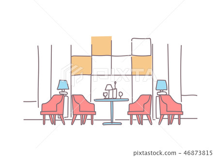 modern family cafe interior empty restaurant room furniture sketch doodle horizontal modern family cafe interior empty restaurant room furniture sketch doodle horizontal 46873815