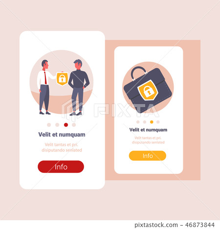 businessman boss giving security shield to colleague suitcase protection business briefcase safety businessman boss giving security shield to colleague suitcase protection business briefcase safety 46873844