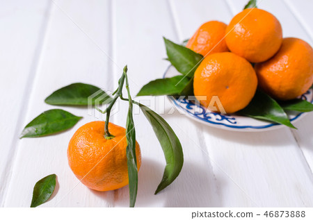 Fresh mandarin oranges fruit or tangerines  46873888