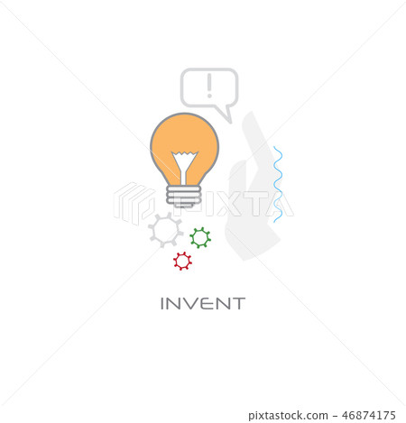 new idea inspiration light lamp creative business invent concept line style isolated 46874175