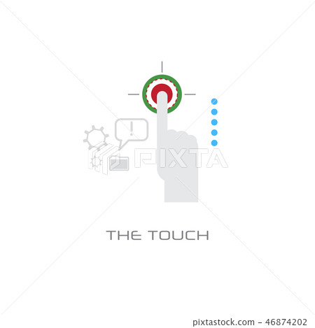 finger press click select gesture touch screen concept line style isolated 46874202