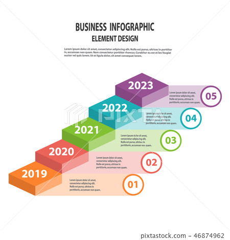Infographics business template with yearly steps Infographics business template with yearly steps 46874962