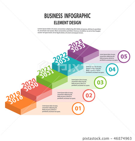 Infographics business template with yearly steps 46874963