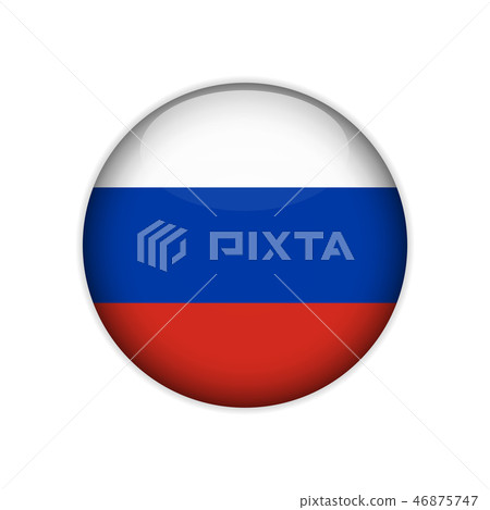 Flag of Russia on a button. Vector 46875747