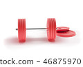 3d rendering dumbbell isolated on white, closeup, for fitness or weight related themes 46875970