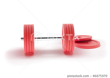 3d rendering dumbbell isolated on white, closeup, for fitness or weight related themes 3d rendering dumbbell isolated on white, closeup, for fitness or weight related themes 46875970