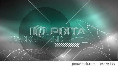 Neon lines wave background. Abstract composition Neon lines wave background. Abstract composition 46876155