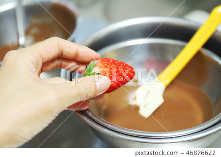 Strawberry and hot chocolate Strawberry and hot chocolate 46876622