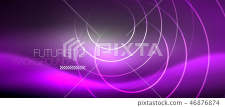 Neon circles abstract background, shiny lines Neon circles abstract background, shiny lines 46876874