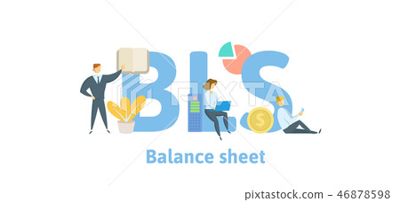 BLS, Balance Sheet. Concept with keywords, letters and icons. Flat vector illustration. Isolated on 46878598