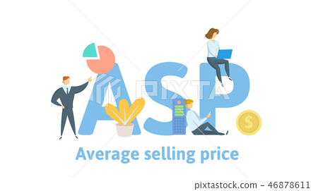 ASP, Average Selling Price. Concept with keywords, letters and icons. Flat vector illustration 46878611