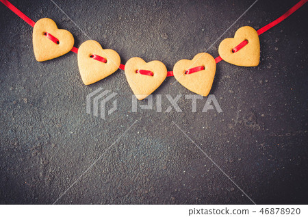 Valentine's day. Cookies in the shape of a heart. Valentine's day. Cookies in the shape of a heart. 46878920