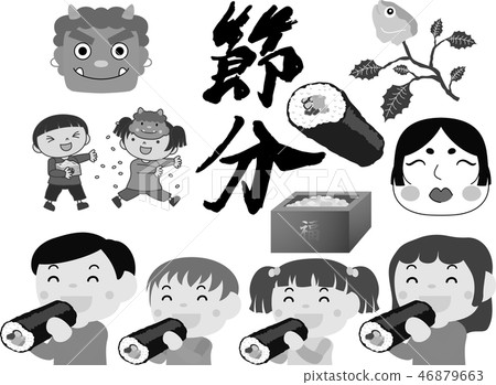 Setsubaki illustration set Megumi roll bean mill rice porridge 46879663