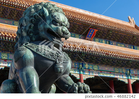 故宮故宮博物院中國北京旅遊景點故宮太和門銅獅子 故宮故宮博物院中國北京旅遊景點故宮太和門銅獅子 46882142