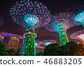 gardens by the bay, singapore, night scape 46883205