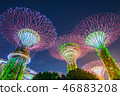gardens by the bay, singapore, night scene 46883208