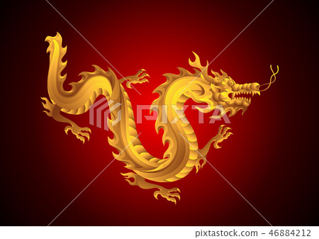 Illustration of Chinese dragon. 46884212