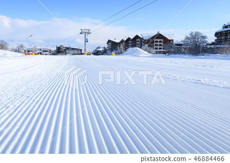 groomed snow at Bansko ski slope, Bulgaria groomed snow at Bansko ski slope, Bulgaria 46884466
