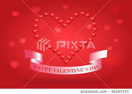 The heart is made up of little hearts with the inscription of a happy Valentine's Day. Vector 46884703