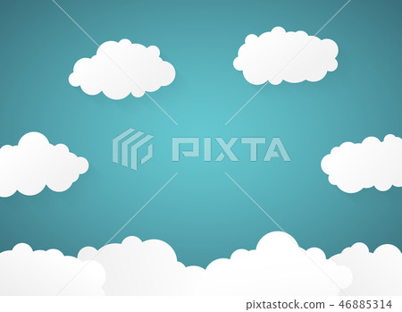 Abstract of gradient blue sky with clouds paper. 46885314