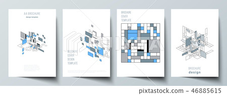 The vector layout of A4 format modern cover mockups design templates for brochure, flyer, booklet 46885615
