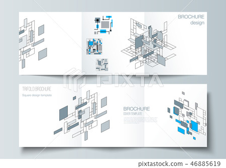 The minimal vector editable layout of square format covers design templates for trifold brochure The minimal vector editable layout of square format covers design templates for trifold brochure 46885619