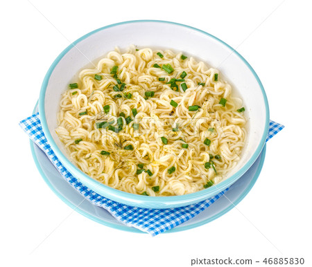 Soup with instant noodles Soup with instant noodles 46885830