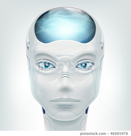 Vector face robot android. Isolated on white 46885978